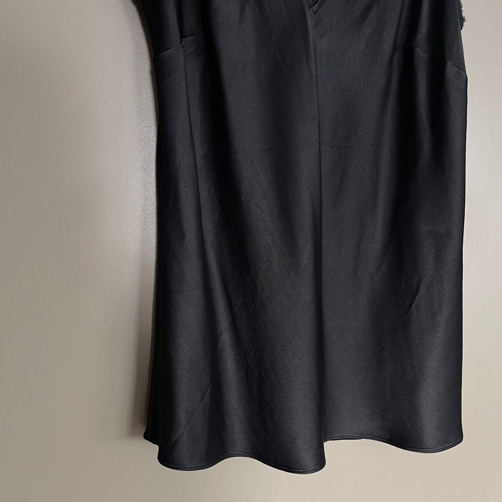 FRAME Satin Lounge Tank Top In Black Sz Small Sleeveless Blouse Chic Sexy Silky - Picture 12 of 16